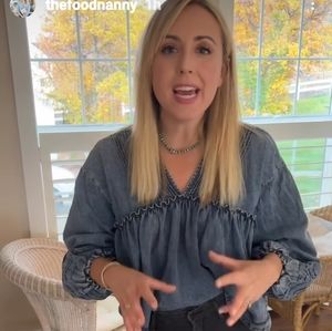 NWT Free People Denim Charlotte Blouse